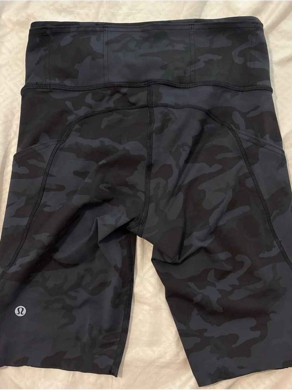 lululemon athletica Black & Dark Gray Camo High-Rise Bike Shorts